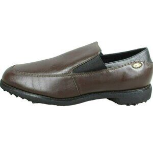 Etonic Dri-Lite 200 Brown Leather Slip On Spikeless Golf Shoes Size 9 M